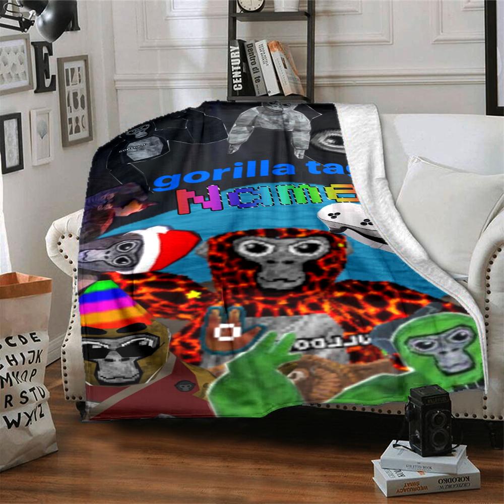 Custom Name Monkey Name Collage Party Blanket For Couch Bed Plush Cozy Fuzzy Blanket Super Soft Warm Blankets For Fall And Winter 091697