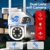 Dual Lens WiFi Security Camera &360° View, PTZ Motion Tracking, 8MP Security Protection IP Camera Two-Way Audio, Full Color Night Vision (Type-C Port)