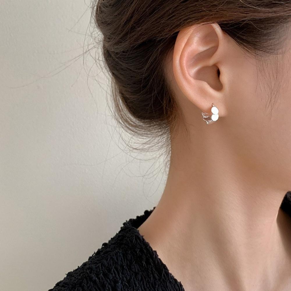 925 Sterling Silver Hypoallergenic Geometric Round Earrings for Women Girls Fashion Minimalist Luxury Hoop Earring Jewelry Gifts