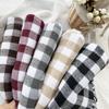 New Scarf for Autumn and Winter Sweet Imitation Cashmere Warm Black and White Checkered Scarf Women's Tassel Shawl