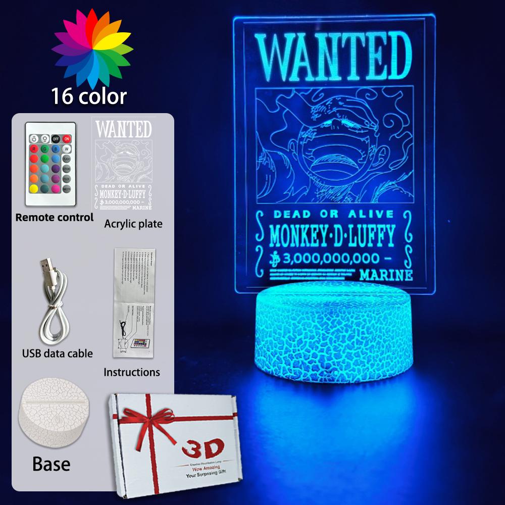 Светодиодный ночник с фигурками из аниме One Piece Луффи Зоро, USB-лампа, коллекция фигурок, украшение для прикроватной тумбочки, рождественские подарки