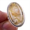 Natural Golden Rutile Gemstone 925 Solid Sterling Silver Jewelry Ring S.8 U6z23