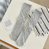 Socks Girls' Ballet Style Cutout Mesh Breathable White Mid-Leg Socks Season Thin Solid Color Stockings