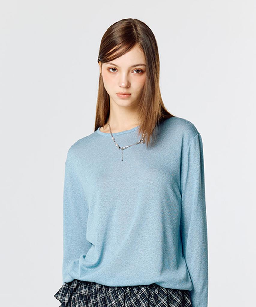 LARTIGENT L15 Knit Sleeve Tee (Sky Blue)