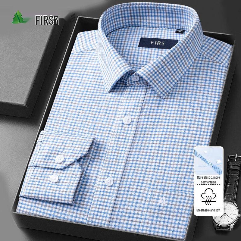 Мужская клетчатая рубашка с длинным рукавом FIRS в стиле business casual