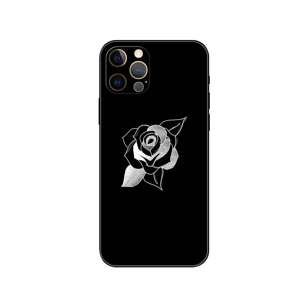 Чехол для телефона с цветком розы для iPhone Samsung Galaxy Redmi Xiaomi Oppo OnePlus Note SA 7 8 9 10 11 12 13 14 20 21 22 23 53 54 Pro Max Plus Ultra TPU Soft