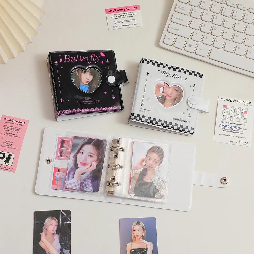 Kpop Photocards Binder Love Heart Hollow Photo Albums Photocards Binder Holder Idol Small Cards Collect Book Kpop Picture Holder