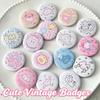 6Pcs/Set Cute Cartoon Mini Button Badge Kawaii Retro Girly Heart Backpack Pencil Bag Diy Decorative Brooch Pin Accessories Gifts