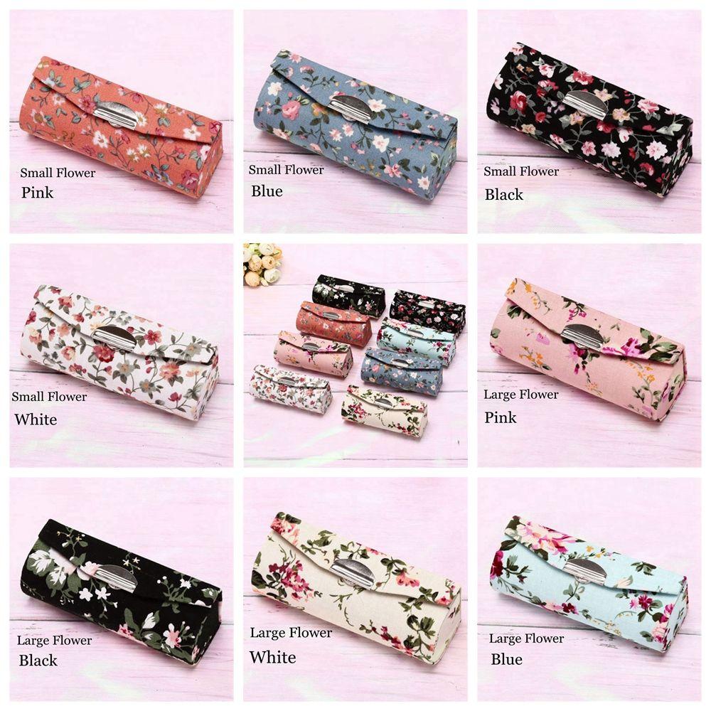 Подарочные цветочные дизайны Ретро вышитый держатель для украшений Мини-зеркальце Коробка для блеска для губ Чехол для помады