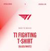 Официальная футболка T1 "Fighting" с принтом - 2 цвета (Черно-белый) | Премиальная одежда для киберспорта
