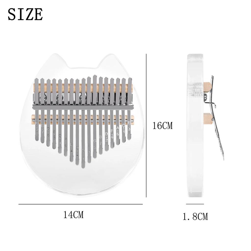 17 Keys Thumb Piano With Eva Bag Crystal Kalimba Acrylic Finger Piano Gifts For Kids Adult Beginners With Tuning Hammer Parts