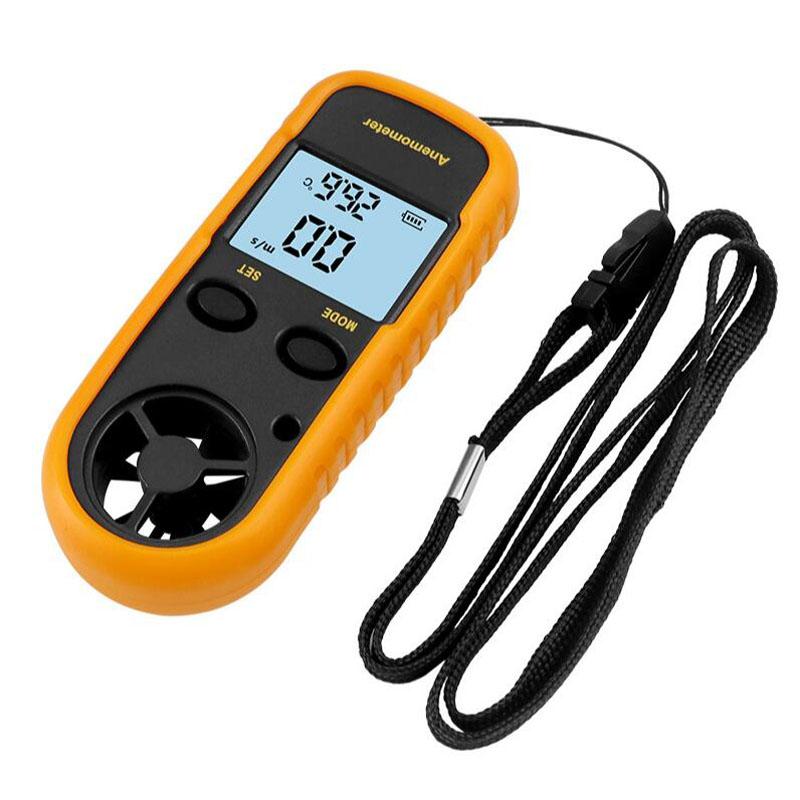 Digital Anemometer 0-30m/s Wind Speed Meter Mini Air Velocity Airflow -10°C ~ 45°C Temperature Tester with LCD Backlight