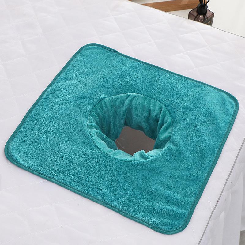 35*35cm Thickened Beauty SPA Massage Table Planking Face Towel with Hole Bed Bandana