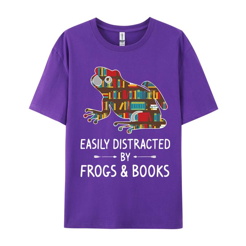 Easily Distracted By Frogs Books Love Unisex T Shirt Vintage Tee Shirt Male Tshirt O Neck TShirt 100 Cotton Party Clothes