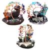Waterfall Incense Burner Faux Crystal Stone Lucky Tree Resin Ornament Handicraft Incense Cone Holder for Room Home Zen Decoration Meditation