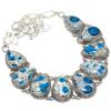 K2 Azurite Gemstone Handmade Ethnic 925 Silver Necklace 18" JCN353-30