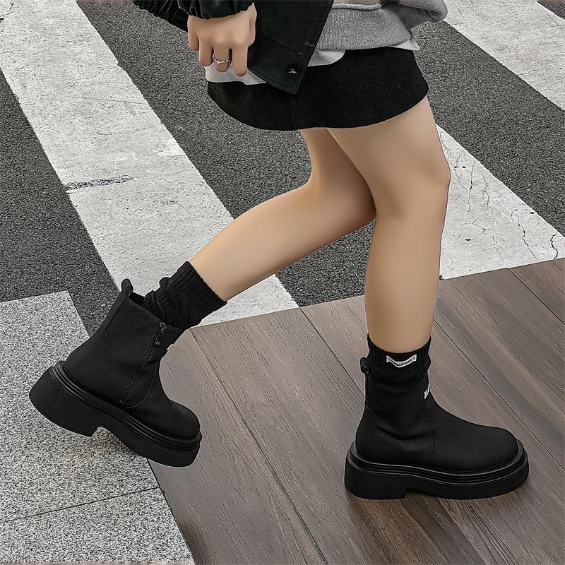 Новые ботинки Мартин мужские 2024 осень и зима на небольшой толстой подошве с увеличением роста, локомотивные тонкие короткие ботинки 5024-J