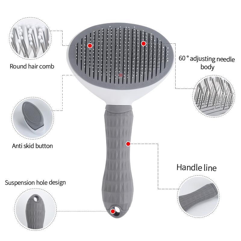 Hair removal One click design dog Pet Cleaning Brush Pet Hair Cleaner Cat Accessories Delicate Animals Comb brush Non-slip Grooming Brush  Supply