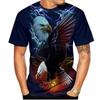 Летний топ с круглым вырезом и 3D-принтом орла, модная повседневная мужская футболка с коротким рукавом
