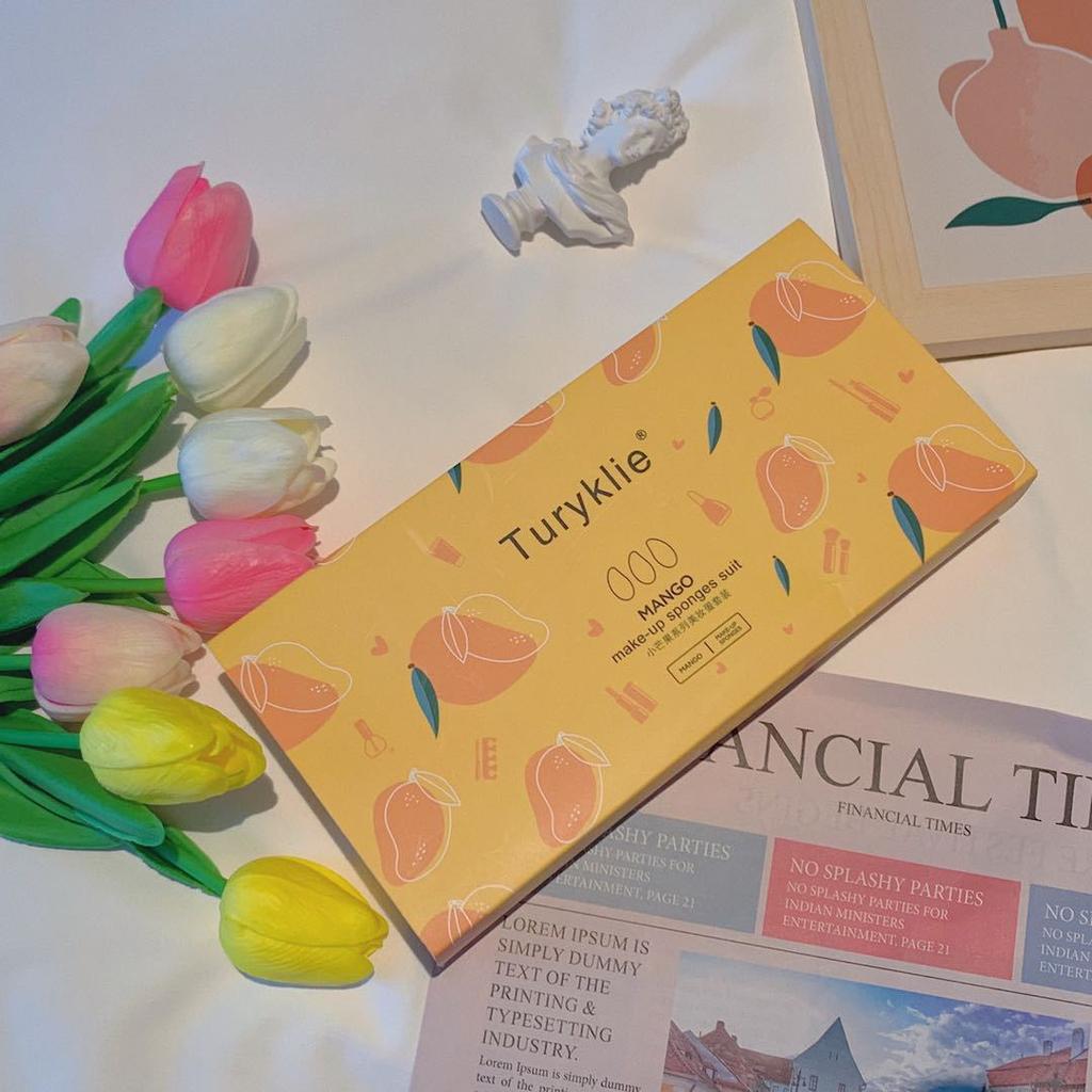 Набор яиц красоты серии Манго без пудры, губка, яйцо, точный инструмент для макияжа