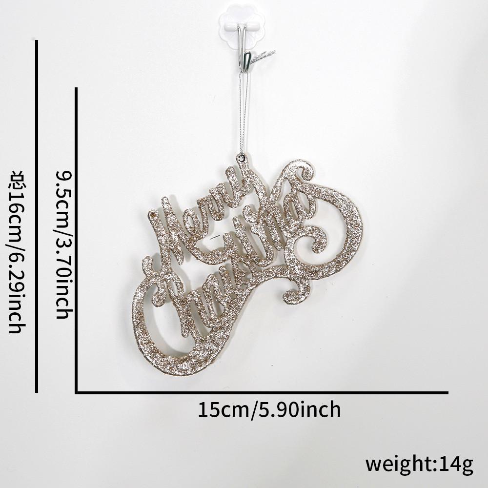 Christmas Luxurious Tree Decorations Stylish Glitter Letter Hanging Ornaments Celebrations For