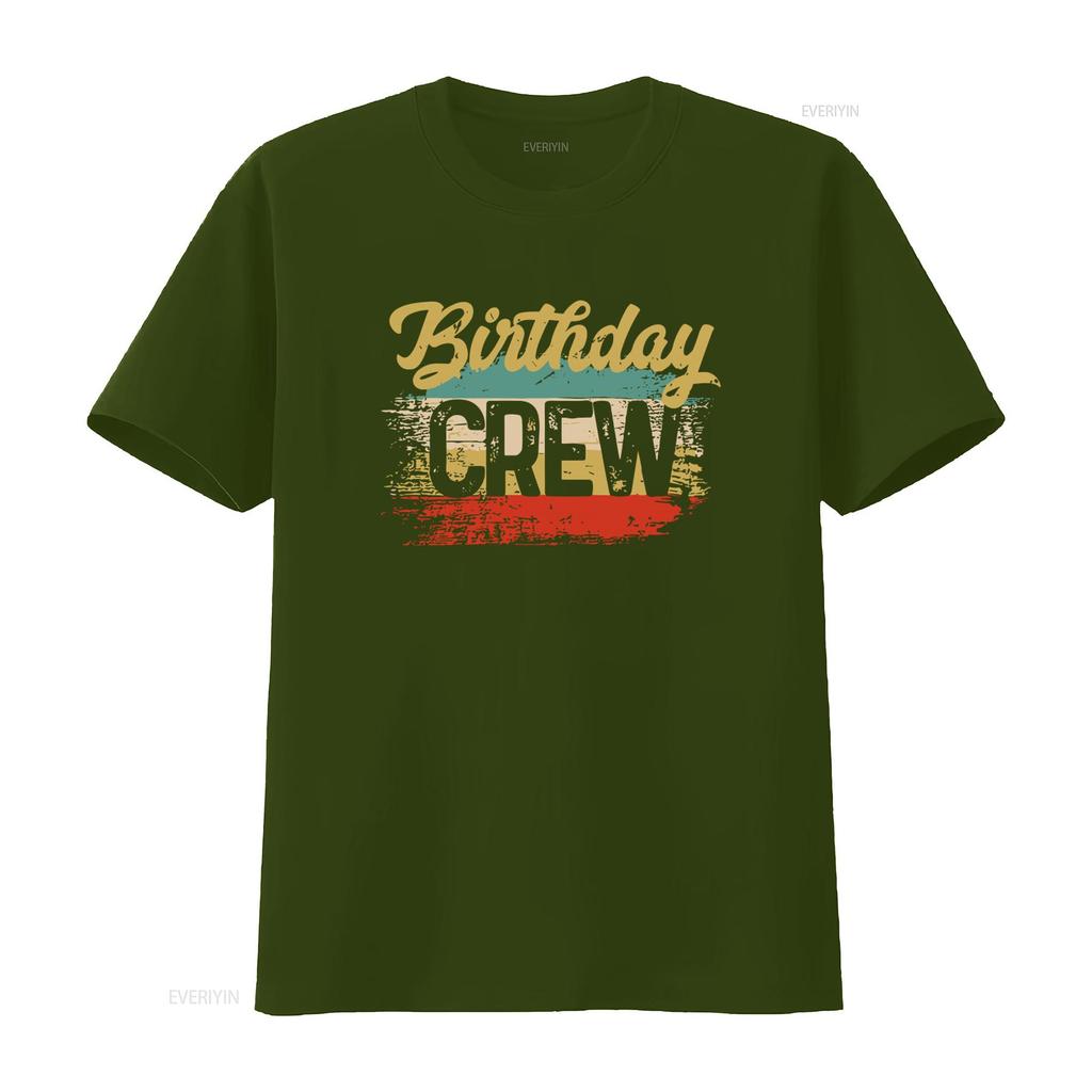 Mens Vintage Birthday Crew T Shirt Squad Fifty Party Grunge Bday Soft Matching Man vintage Washed graphic Slightly Unisex