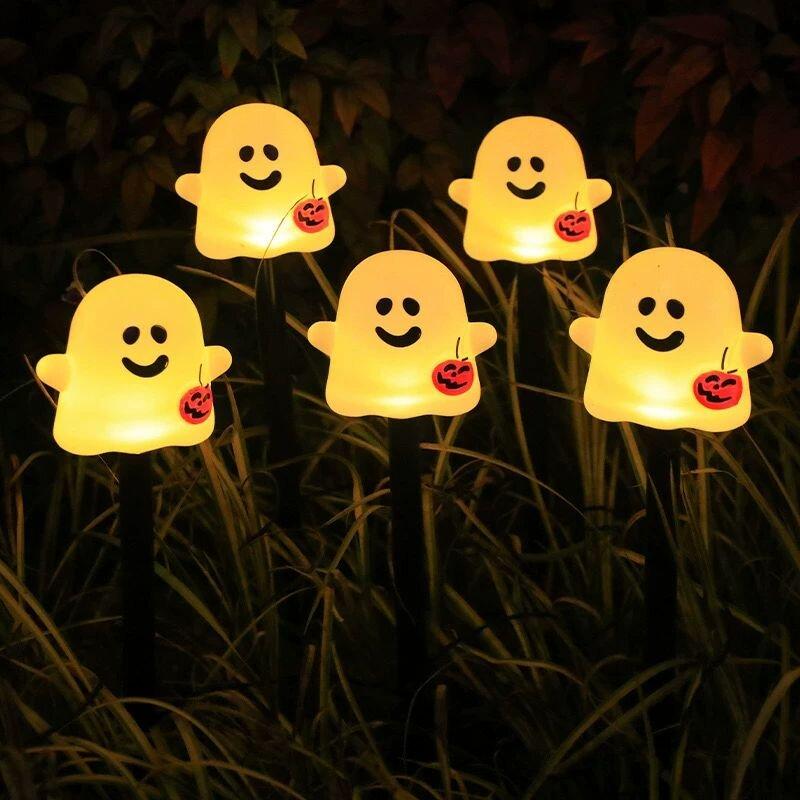 Xiaomi Halloween Outdoor Decorations 5PC/Set Solar White Ghost Garden Path LED Lights Outdoor Holiday Waterproof Lawn Holiday Lighting