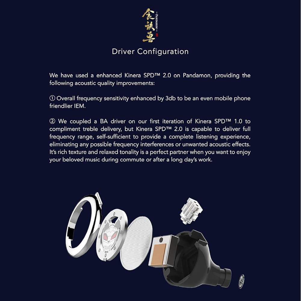 HiFiGo Kinera Celest Pandamon 10мм Квадратные Планарные Драйверы Внутриканальные Мониторы, Второе Поколение SPD IEM (Kinera Celest Pandamon)