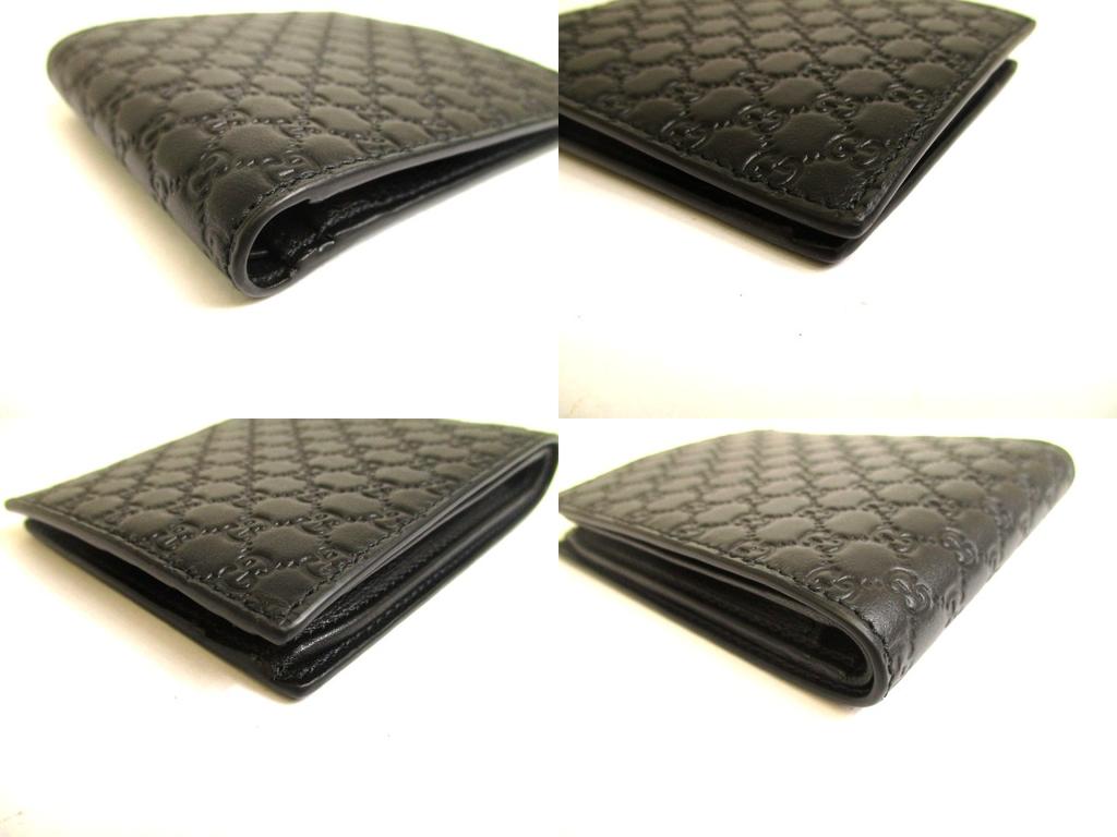 Оригинальный кошелек GUCCI GG Guccissima из черной фирменной кожи, бифолд #a836  Восстановленный