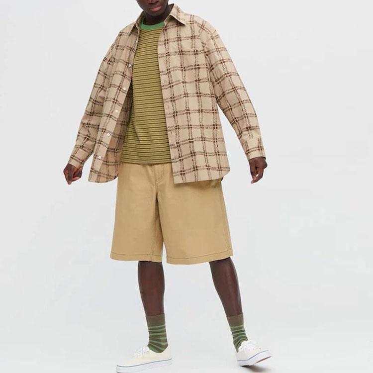 Uniqlo Широкие шорты-коробка X MARNI (Азия) Бежевый Унисекс Уличная одежда 449563-31