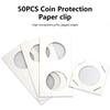 50pcs Square Cardboard Coin Holders Coin Supplies 17.5mm-40mm Coin Holders Storage Clip Coin Holders Cover Case Storage
