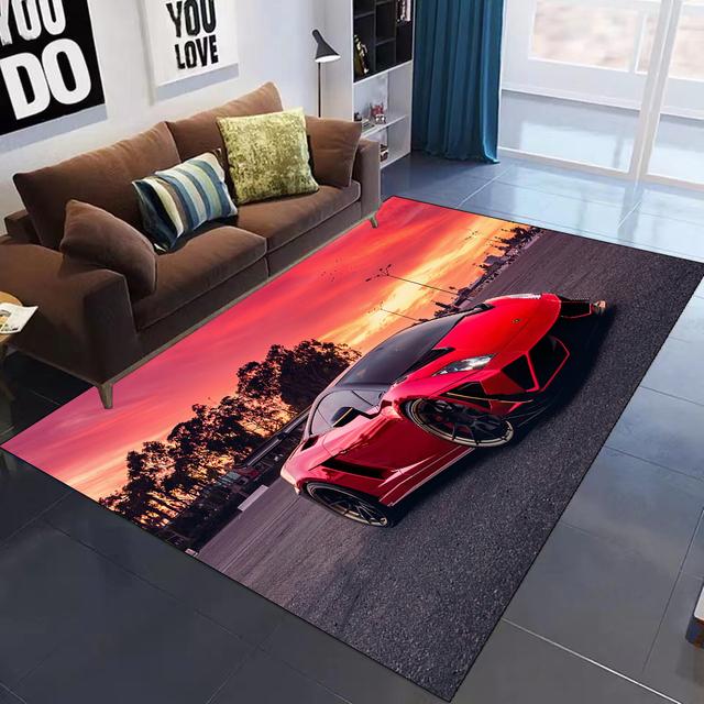 Ковер для спальни, детской комнаты, коврик с принтом автомобиля, гостиная, большой размер, современный домашний декор, роскошный, крутой, мягкий, игровой, нескользящий коврик