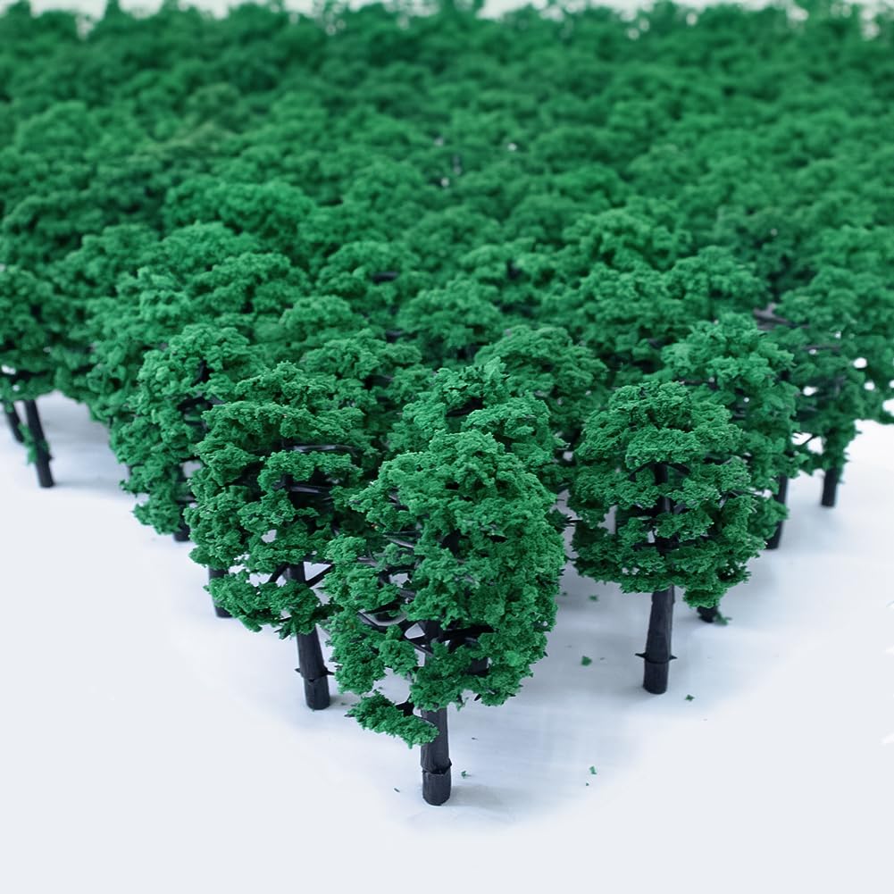Asunico Diorama Trees, Set of 100, 7cm, N Gauge, for Railway Models, Architectural Models, Scenery, Forest Miniatures, and Materials (7cm)
