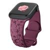 Ремешок с цветочной гравировкой для Apple Watch Band 40 мм, 44 мм, 41 мм, 49 мм, 45 мм, 38 мм, 42 мм, силиконовый браслет iwatch series 9 7 se 6 8 ultra 2
