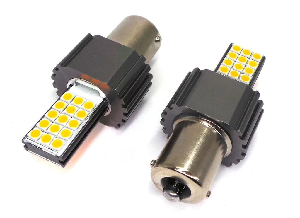 Светодиодные лампы 2x P21W, BA15S 12-24V CANBUS оранжевые Новые, Внедорожные