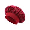 Nightcap High Elastic Headscarf Shower Cap Solid Color Hair Care Hat Satin Satin Big Brim