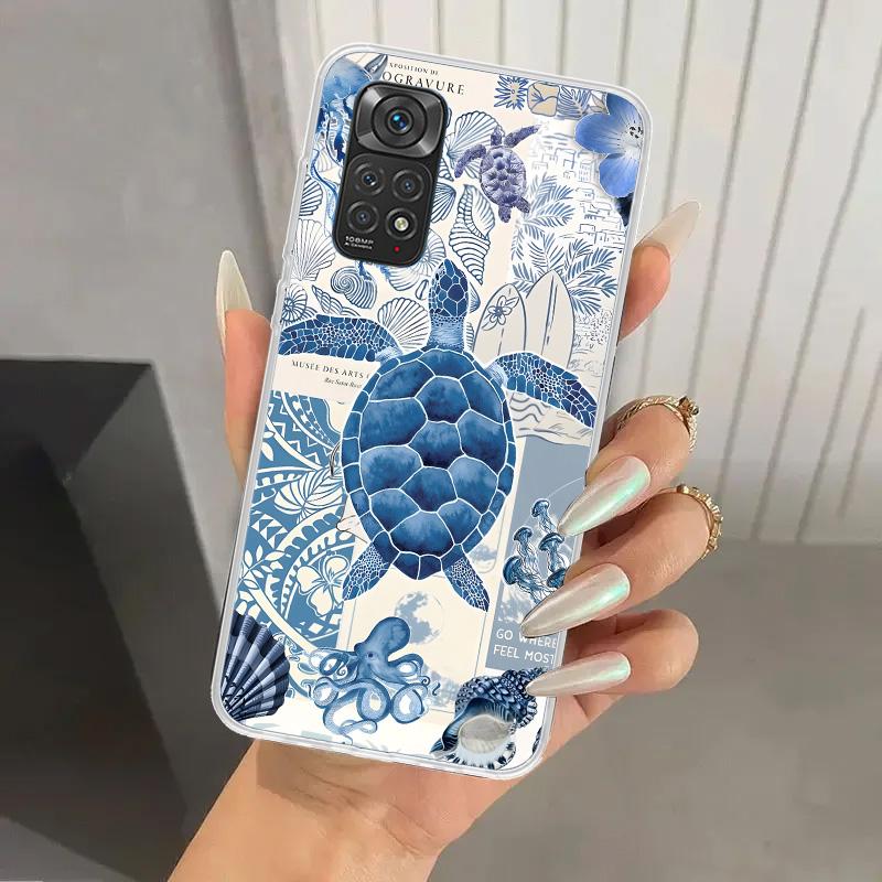 Чехол для телефона Ocean Starfish Sea Turtle Shark для Xiaomi Redmi Note 15 14 14S 13 12S 12 Pro 11S 11 Plus 11T 11E 10S Мягкий Funda Prin