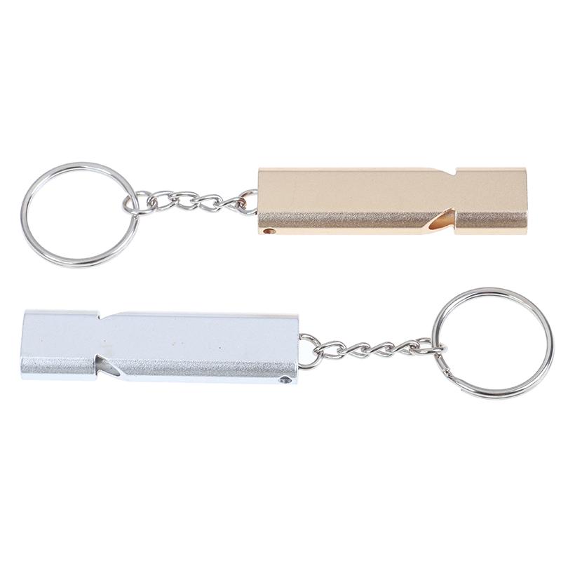 Свисток для выживания из алюминиевого сплава, походный инструмент для кемпинга на открытом воздухе с брелоком