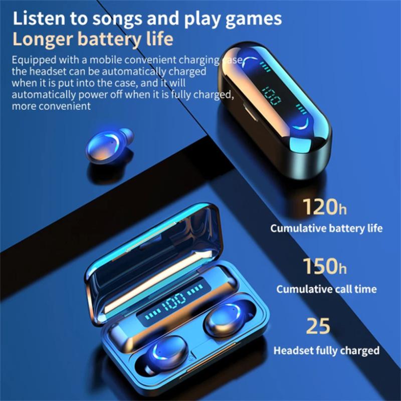 F9-5c Tws Беспроводные Bluetooth-совместимые наушники 5.1 Спортивная водонепроницаемая гарнитура Музыкальные наушники