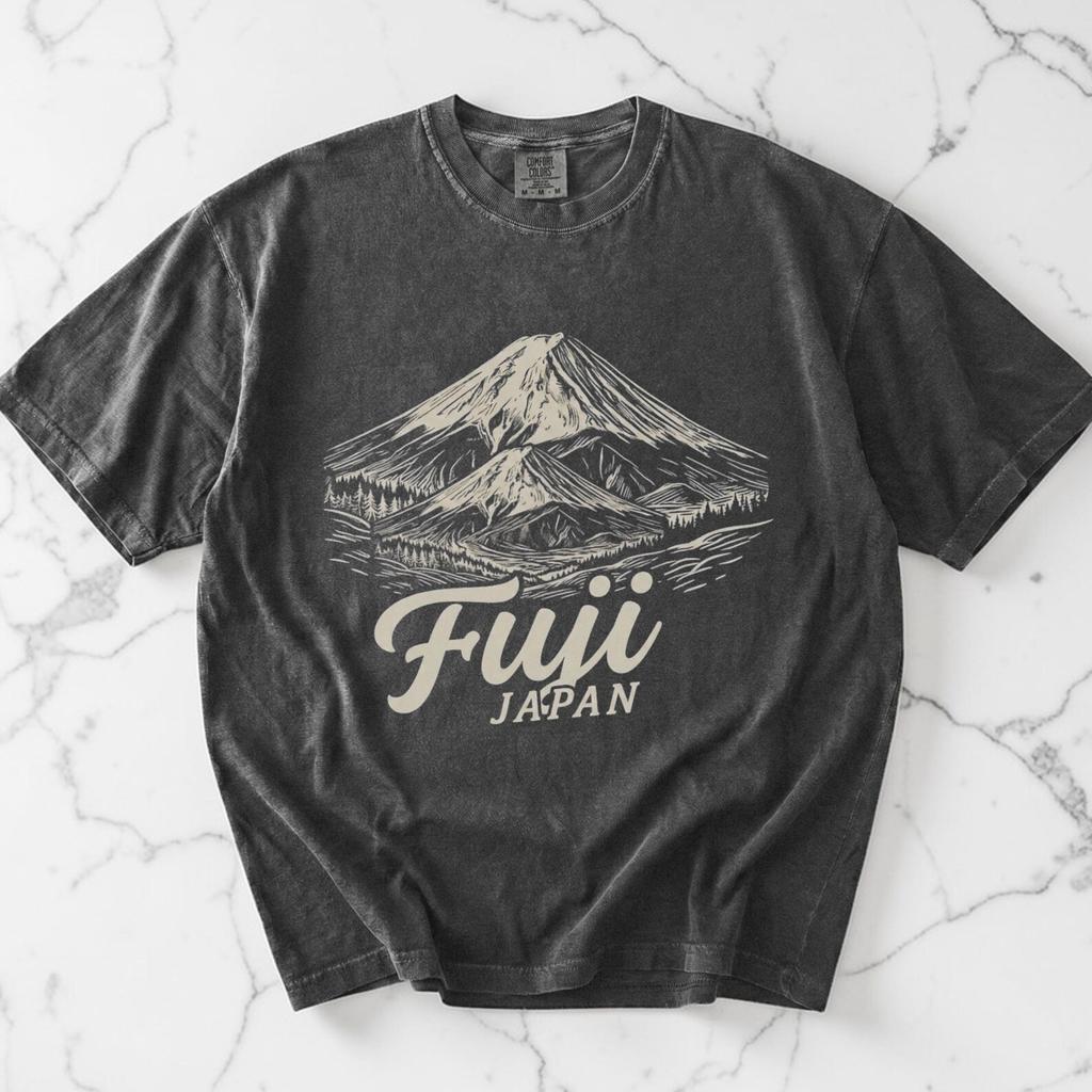 Mount Fuji Japan Shirt, Japanese Graphic Tee, Unisex Comfort Colors, Travel Shirt, Mountain T shirt, Japan Lover Gift, Vintage Style Tee