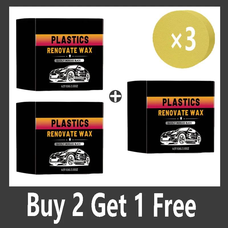 Professional Car Plastic Restorer Paste-Scratch Remover,Cleaner&Polish for Bumpers,Dashboards-Renews&Protects Auto Trim