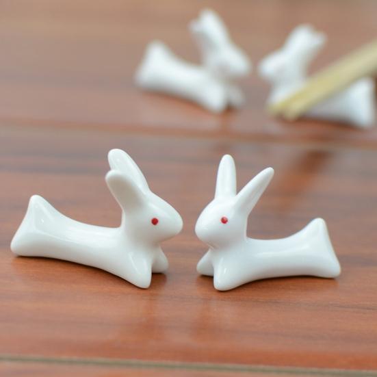 Прочная стабильная антигрязная компактная керамическая подставка для палочек для маленького кролика, подставка для домашних принадлежностей, стеллаж для хранения палочек для еды