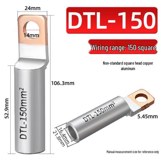 Square Head Copper-Aluminum Terminal Lugs DT L-2 (16-500 sq mm)