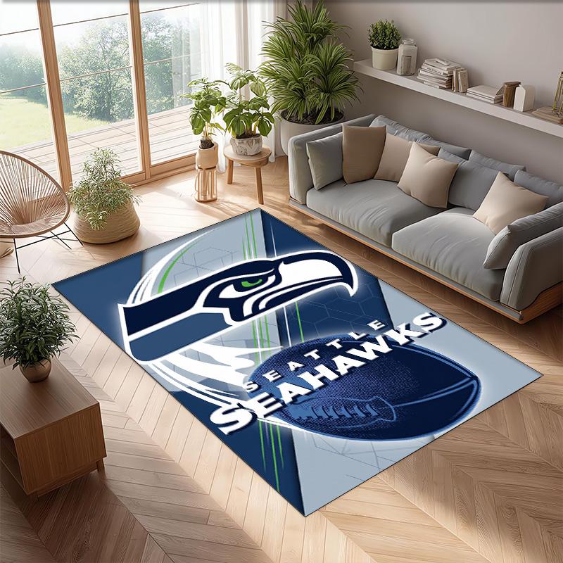 Seattle Seahawks Crystal Velvet Carpet Soft Anti?Slip Floor Mat Comfortable Home Living Room Bedroom Decor Rug