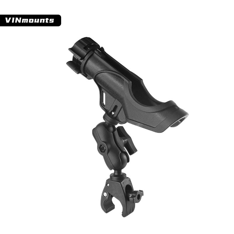VIN mounts Fishing Rod Holder Bracket 360 degree Adjustable with Pipe Clamp for Kayak Canoe Raft Fishing for Ram Mounts