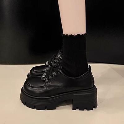 Французские маленькие мужские туфли на платформе, маленькие кожаные туфли, весна-осень 2025, новые британские туфли-маффины на шнуровке, Мэри Джейн, туфли-лодочки Love