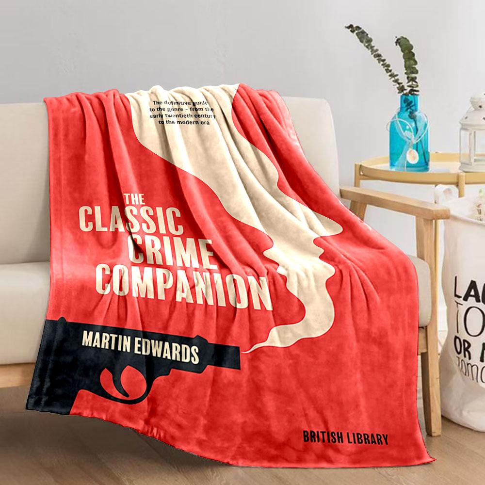 Classic Crime Book Style Blanket for all seasons blanket lunch break throw gift
