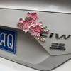 3D наклейка на автомобиль с цветами сакуры, скрывает царапины, украшение на заднюю часть нового автомобиля, DIY наклейка для украшения электромобиля