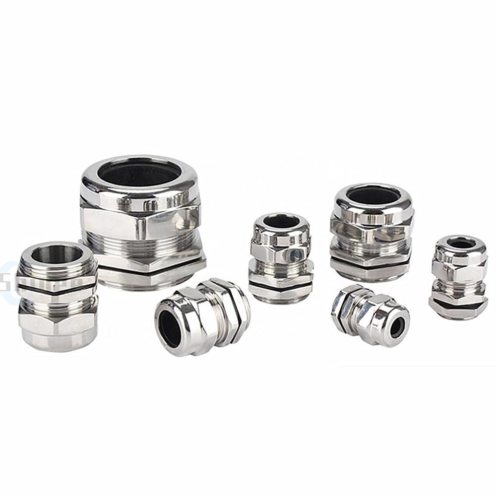 Waterproof Cable Gland IP68 Nickel Plated Brass 1/4" 3/8"1/2" 3/4" 1" 2" 3" BSPP/NPT Male Thraed For 3-6.5mm 4-8mm Cable Joint