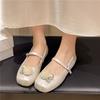 Fashion New Pearl Ballet Flats Single Shoes for Women Spring Summer 2025 Fashion Ladies Slip On Mary Janes Buckle Strap Women's Footwear